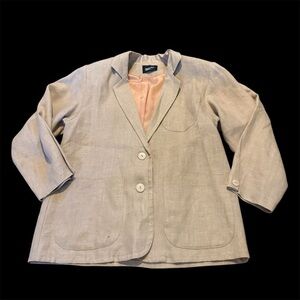 Vintage James River Traders 100% Linen Blazer – Size 10 – Oversized Fit